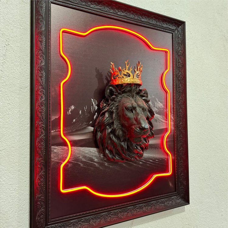 BLACK KING 3D Neon Art Painting - Maytrix
