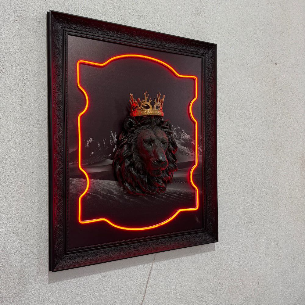 BLACK KING 3D Neon Art Painting - Maytrix