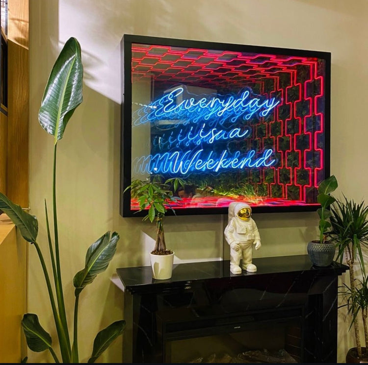 “Everyday Is A Weekend” Infinity Mirror – LED Neon Sign Wall Art - Maytrix