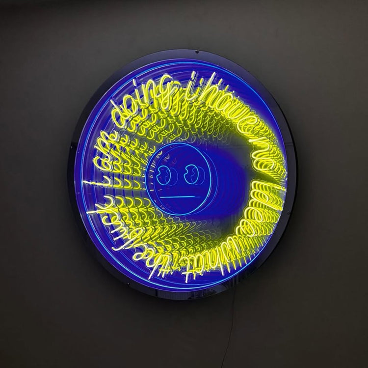 Infinity Mirror Wall Art - “No Idea What I’m Doing” Emoji Design - Maytrix