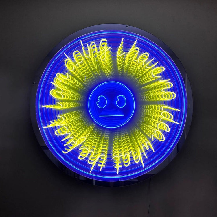 Infinity Mirror Wall Art - “No Idea What I’m Doing” Emoji Design - Maytrix