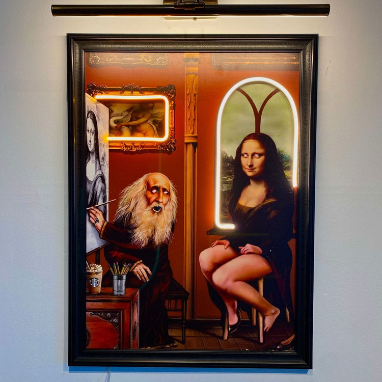 LEONARDO AND MONA LISA Neon Art - Maytrix