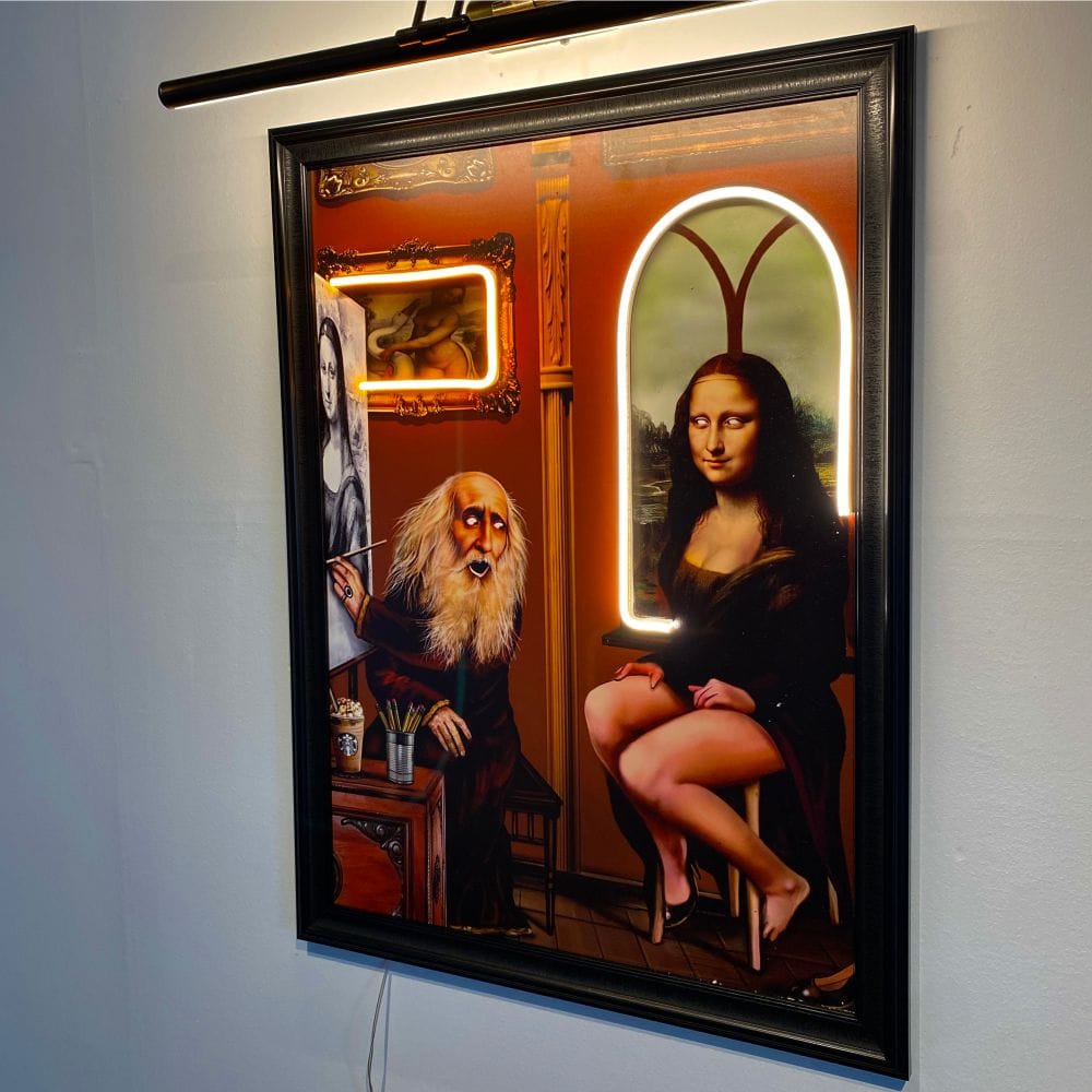 LEONARDO AND MONA LISA Neon Art - Maytrix