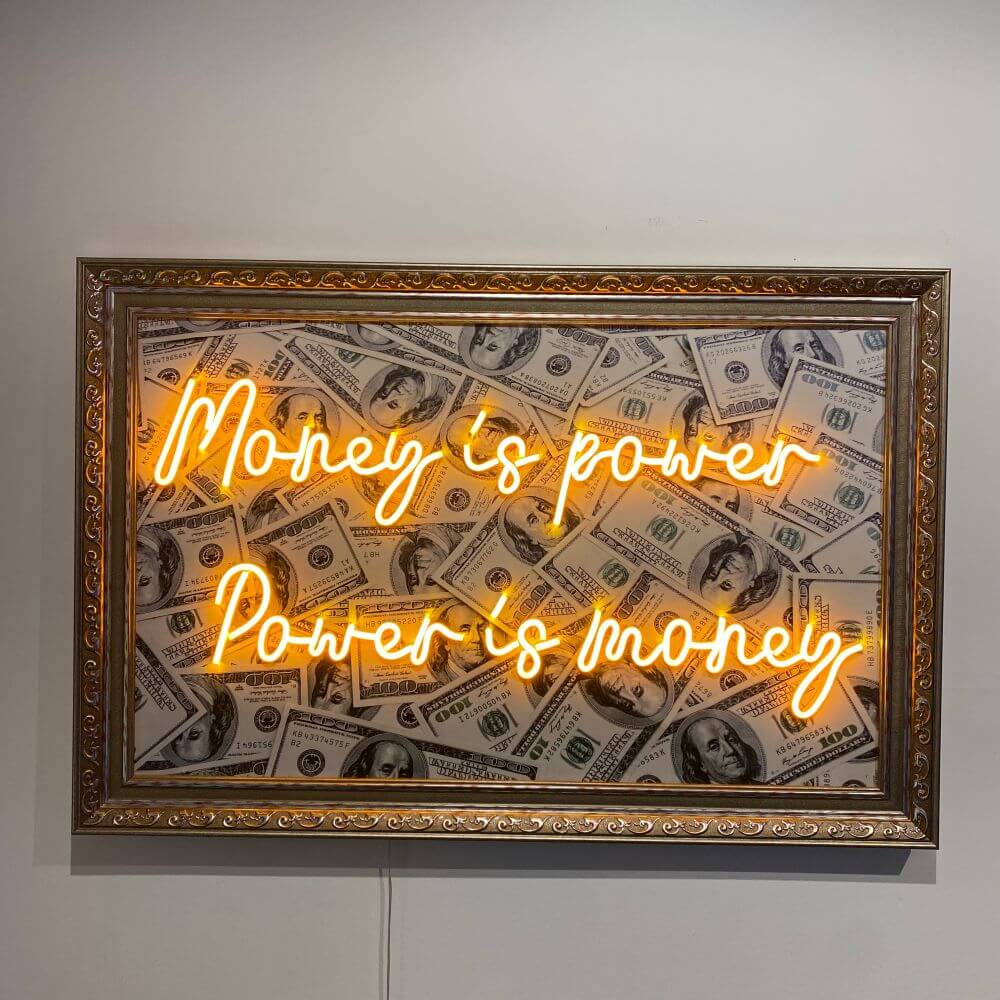 Money Is Power Power Is Money Neon Art Painting - Maytrix
