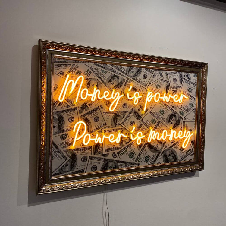 Money Is Power Power Is Money Neon Art Painting - Maytrix