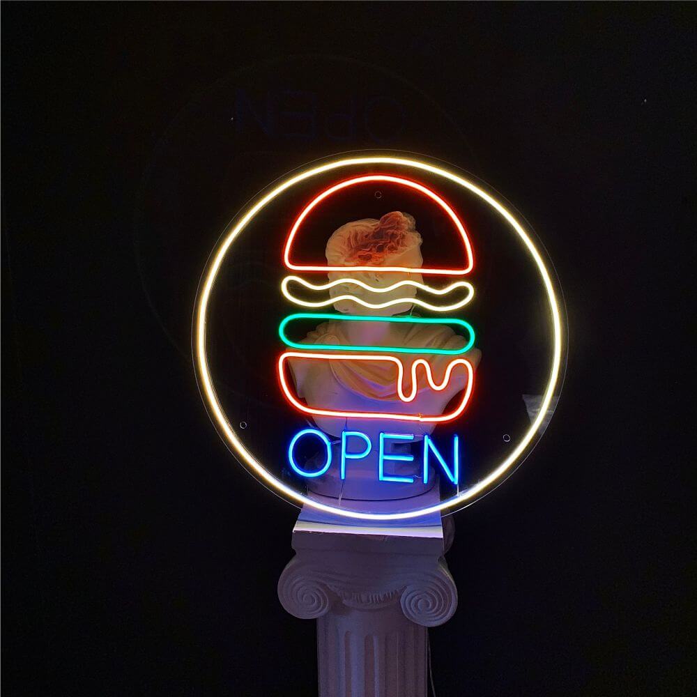 OPEN Hamburger Neon Sign - Maytrix