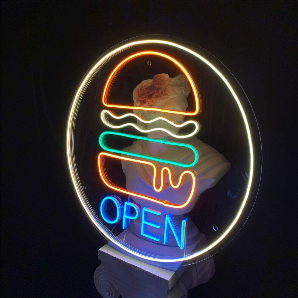 OPEN Hamburger Neon Sign - Maytrix