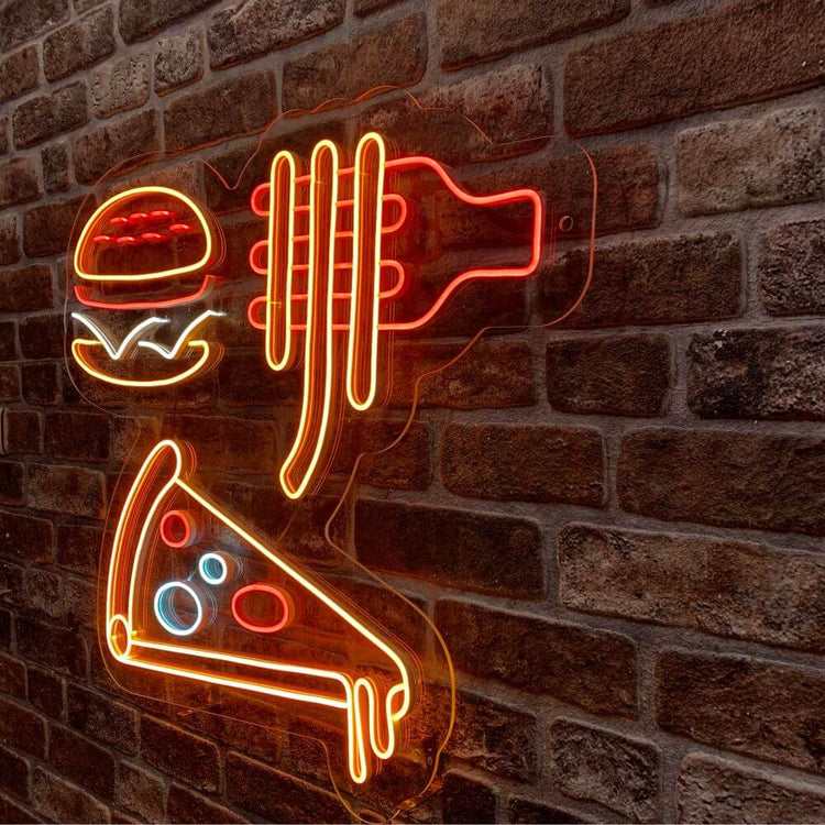 Pizza Hamburger Neon Sign - Maytrix