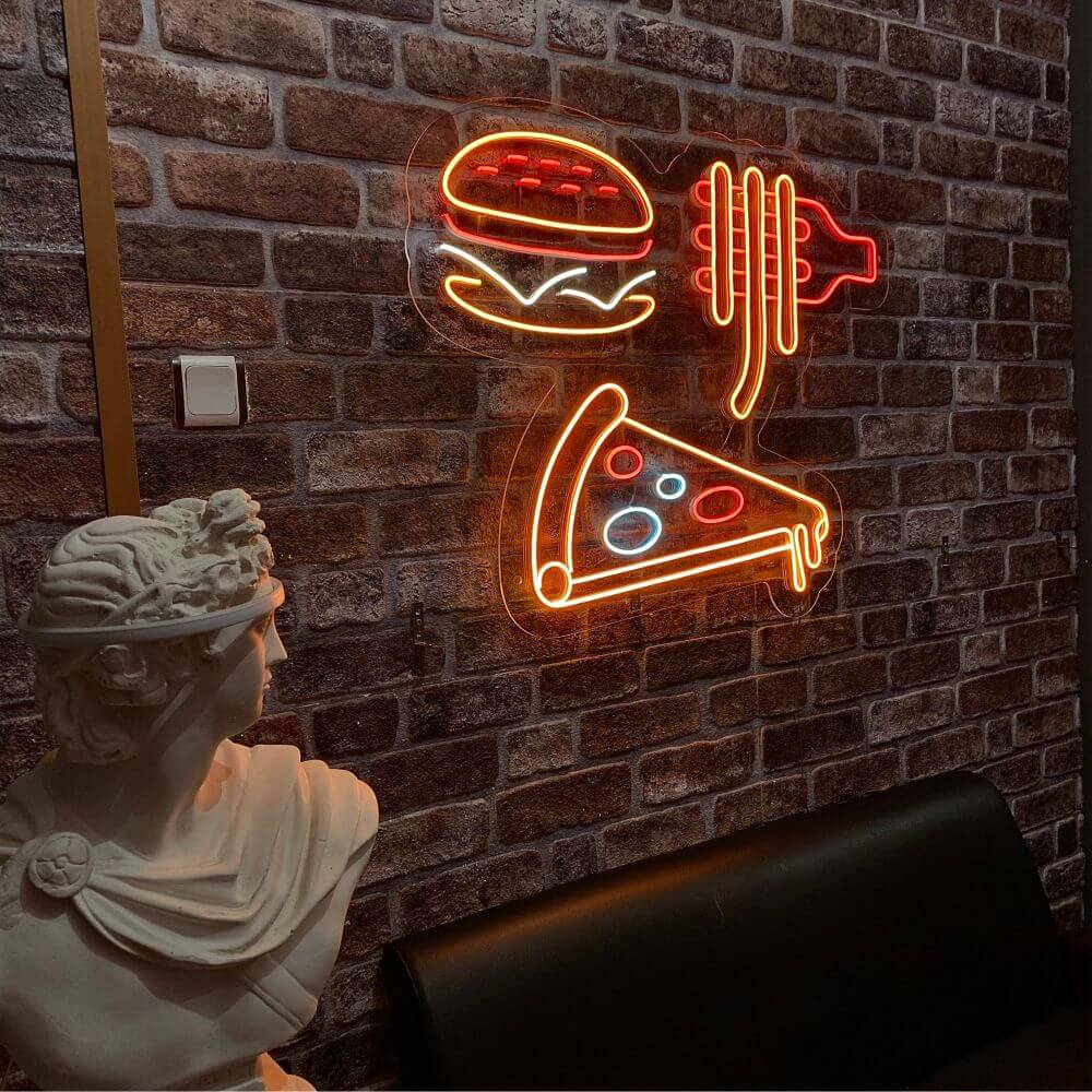 Pizza Hamburger Neon Sign - Maytrix