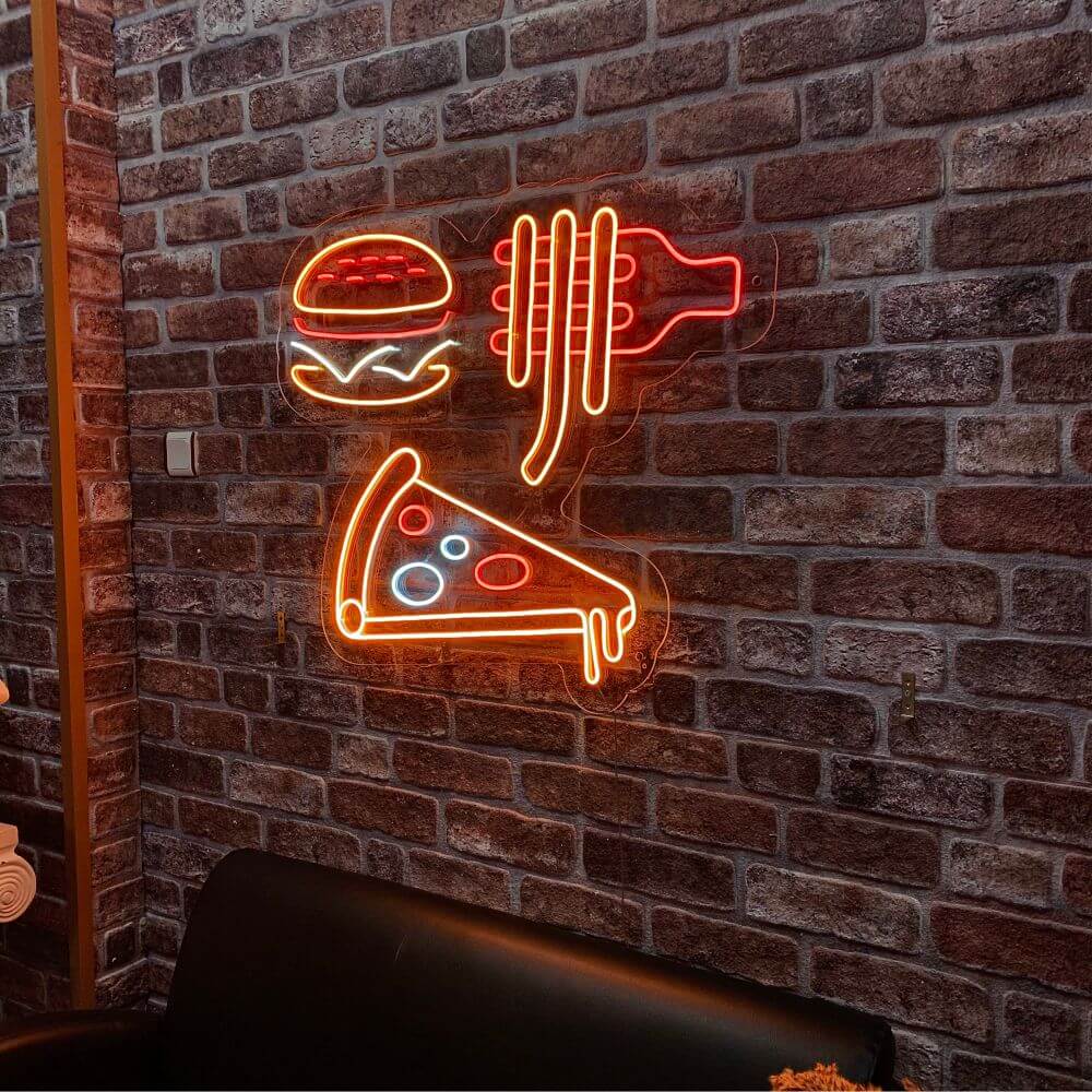 Pizza Hamburger Neon Sign - Maytrix