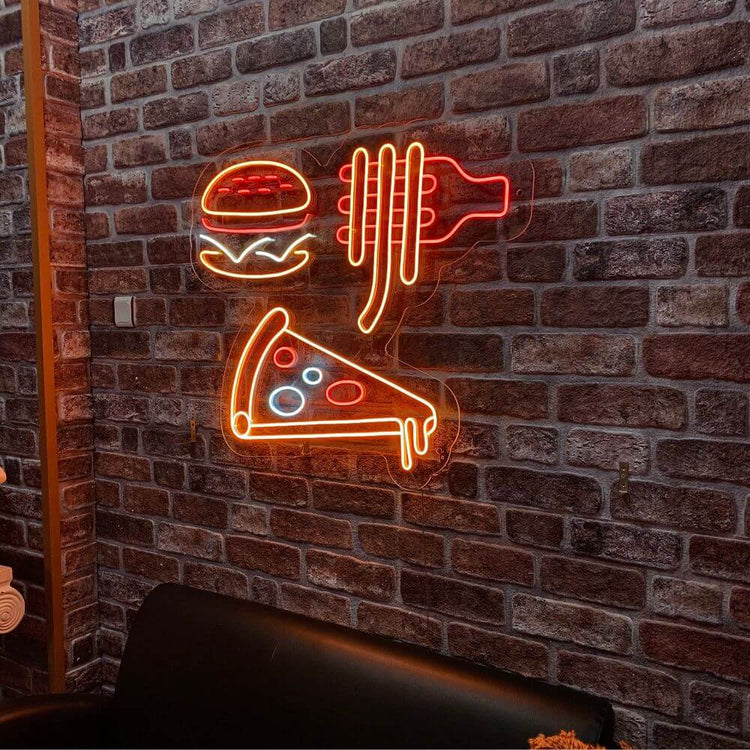 Pizza Hamburger Neon Sign - Maytrix
