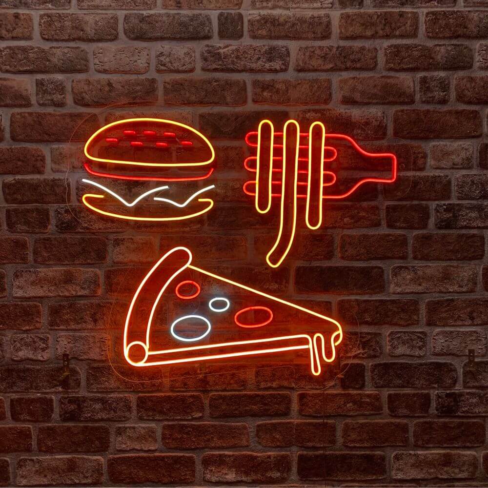 Pizza Hamburger Neon Sign - Maytrix
