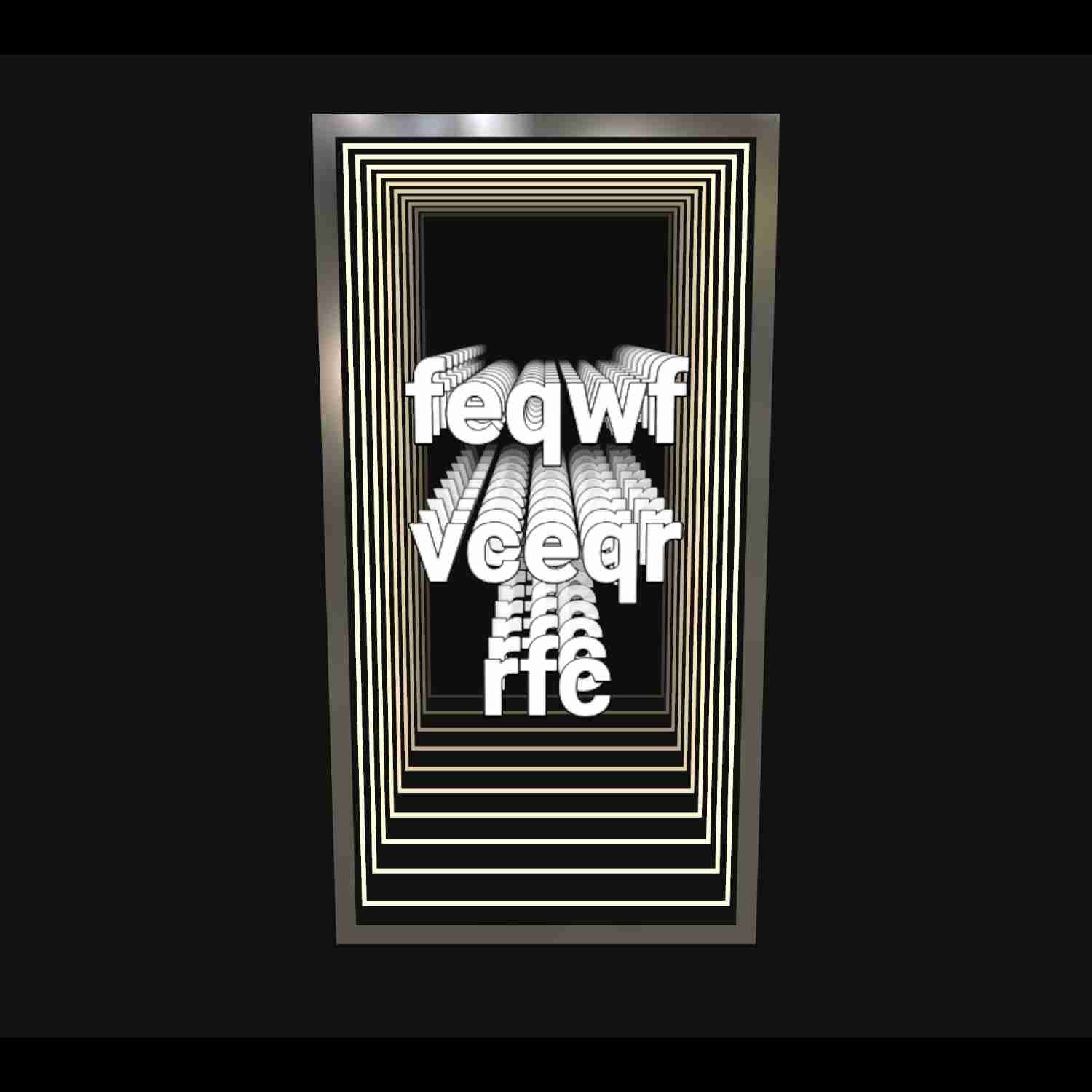 3D white text glows before a black and white LED wall—Design Your Custom Infinity Mirror In 3D.