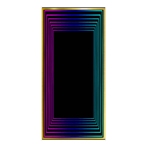 The Design Your Custom Infinity Mirror features a black rectangle with neon RGB lights—ideal for statement wall decor.