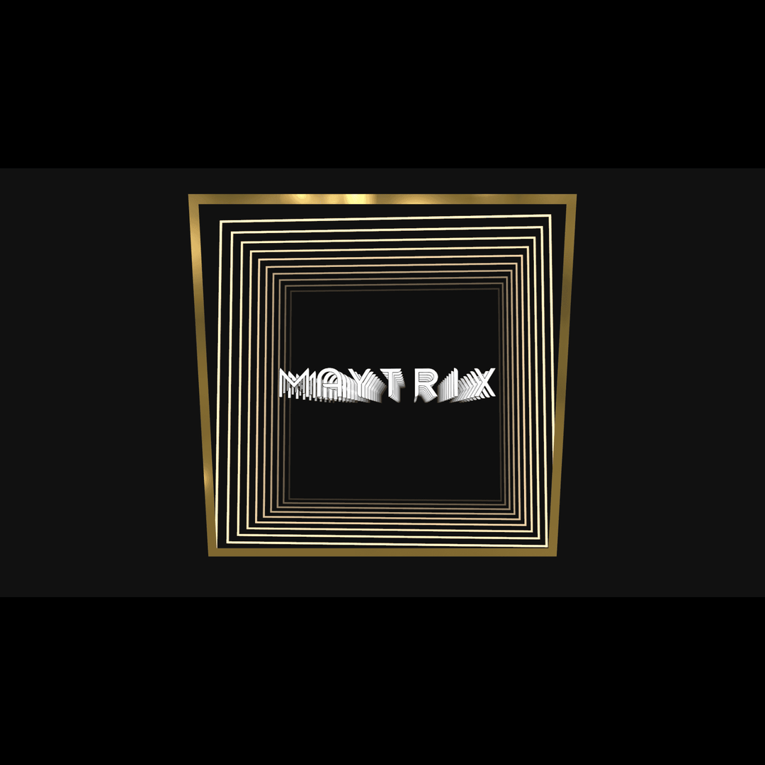 Gold squares outline “Design Your Custom Infinity Mirror” in warm white neon text on a black background.